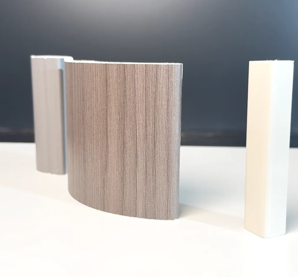 Matching wall panel, skirting and curved profile samples
